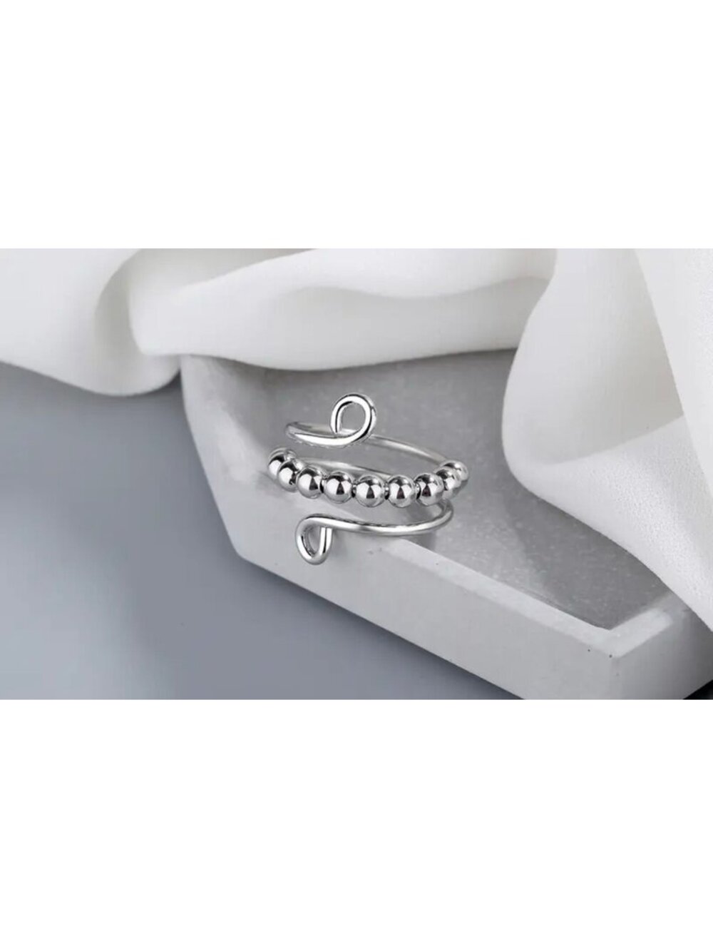 New - Stainless Steel - 18K Gold Plated - Spinning Anxiety Relief Ring - OS